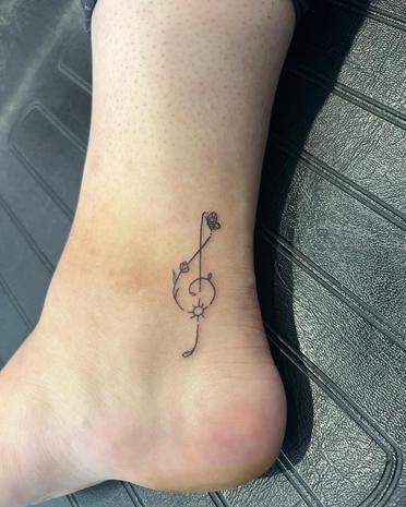 Music Note Ankle Tattoos
