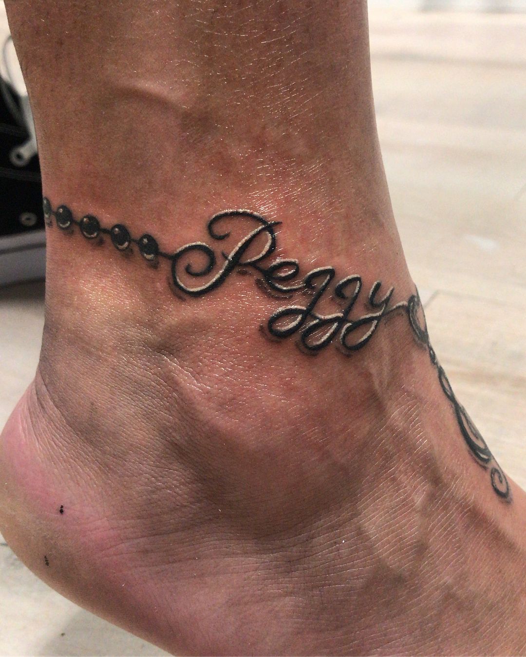 Ankle Rosary tattoos