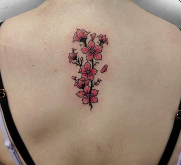 cherry blossom tattoo back