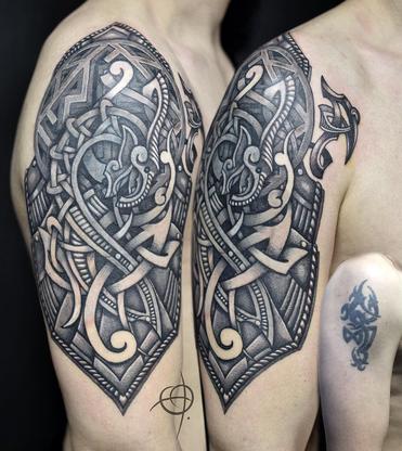 celtic warrior shoulder tattoo