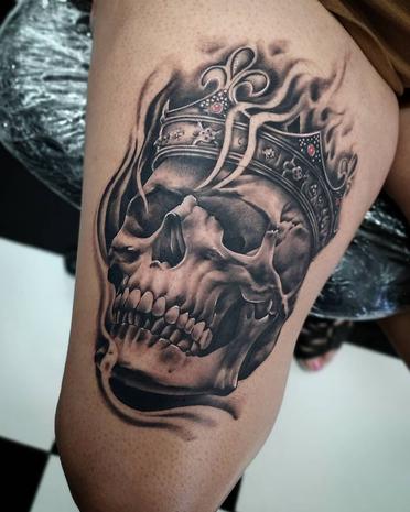23+ Skull Tattoos On Thigh - SiranneMars