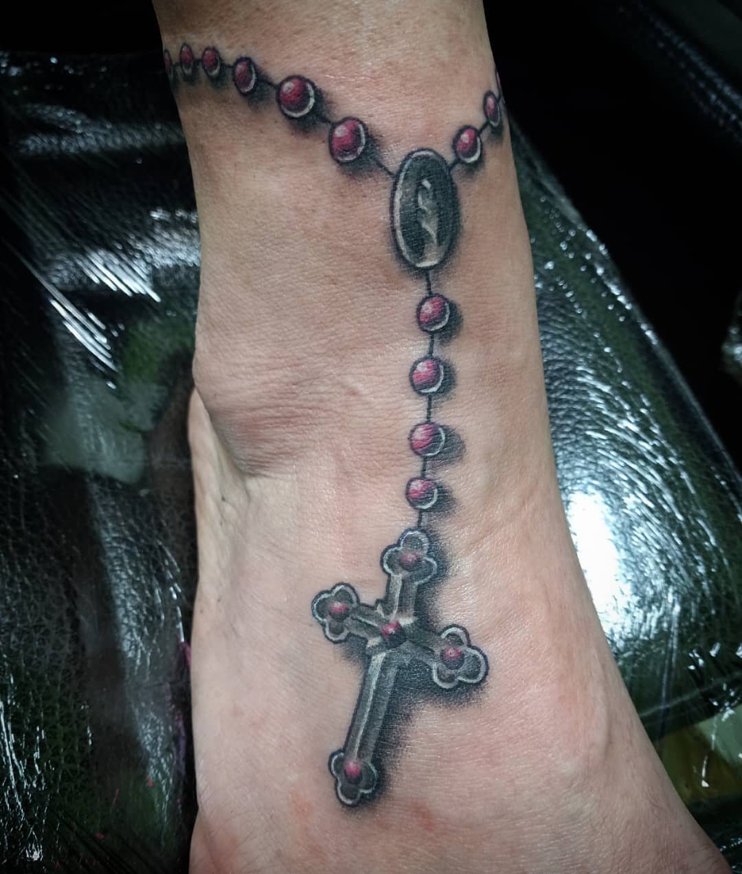 Crowned Rosary Tattoo