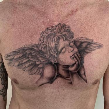 angel face tattoo