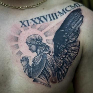 Guardian Angel Tattoo For Chest As Celestial Entity