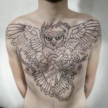 owl tattoo shoulder men