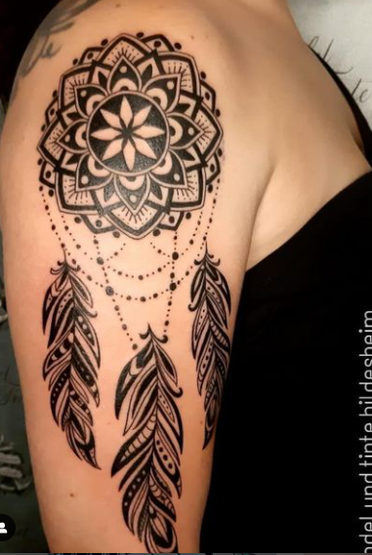 45 Great and Remarkable Dream Catcher Shoulder Tattoo
