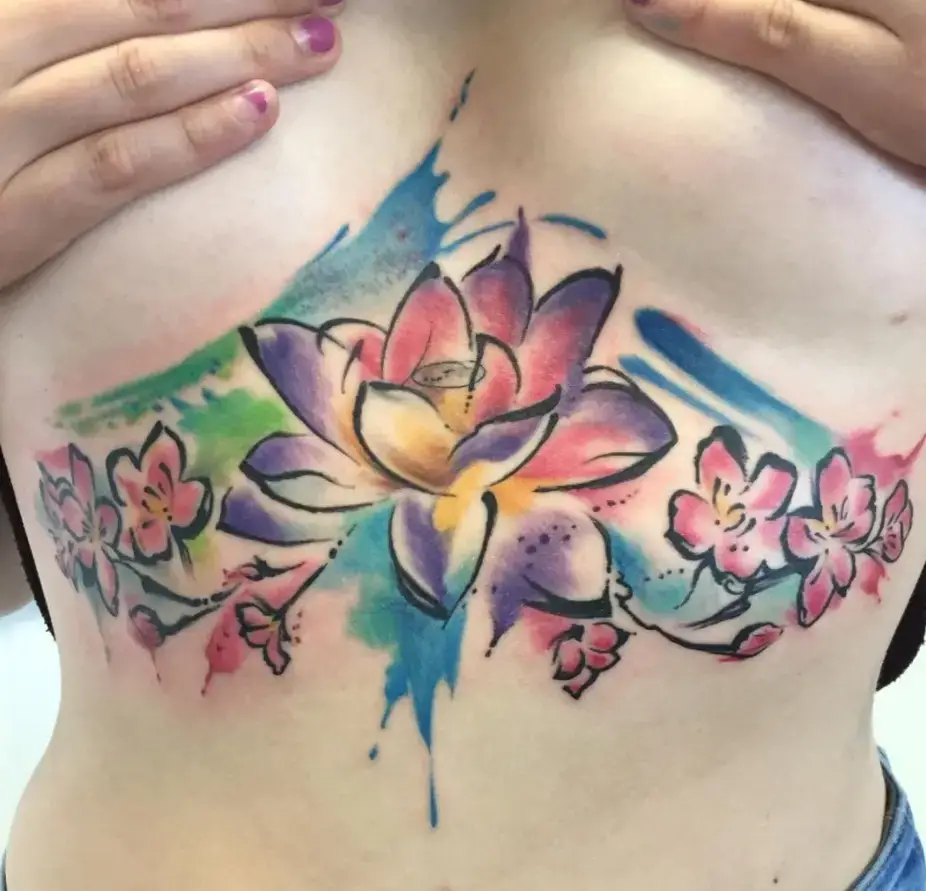 Watercolor Flowers Tattoo