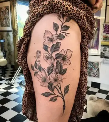 23 Beautiful Flower Thigh Tattoos For Women You Should Save Now!