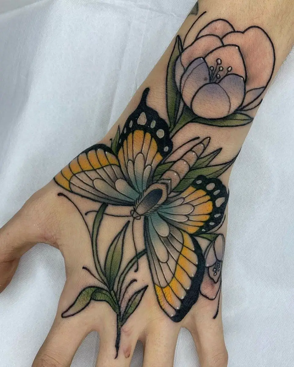 55 Awesome Butterfly On Hand Tattoo Ideas With Special Meaning