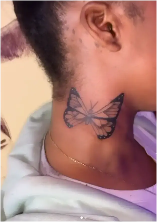 butterfly tattoo neck and shoulderTikTok Search