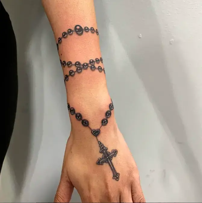 Discover 69+ bracelet rosary tattoo wrist - thtantai2