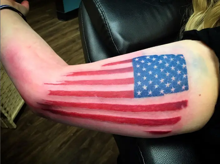 Artistic Body Tattoo  Heres a flag tattoo from Adam Perry  Adam is  booking for February now   Facebook