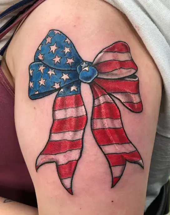 53 Popular & Patriotic Flag Tattoos To Ink On The Shoulder - Psycho Tats
