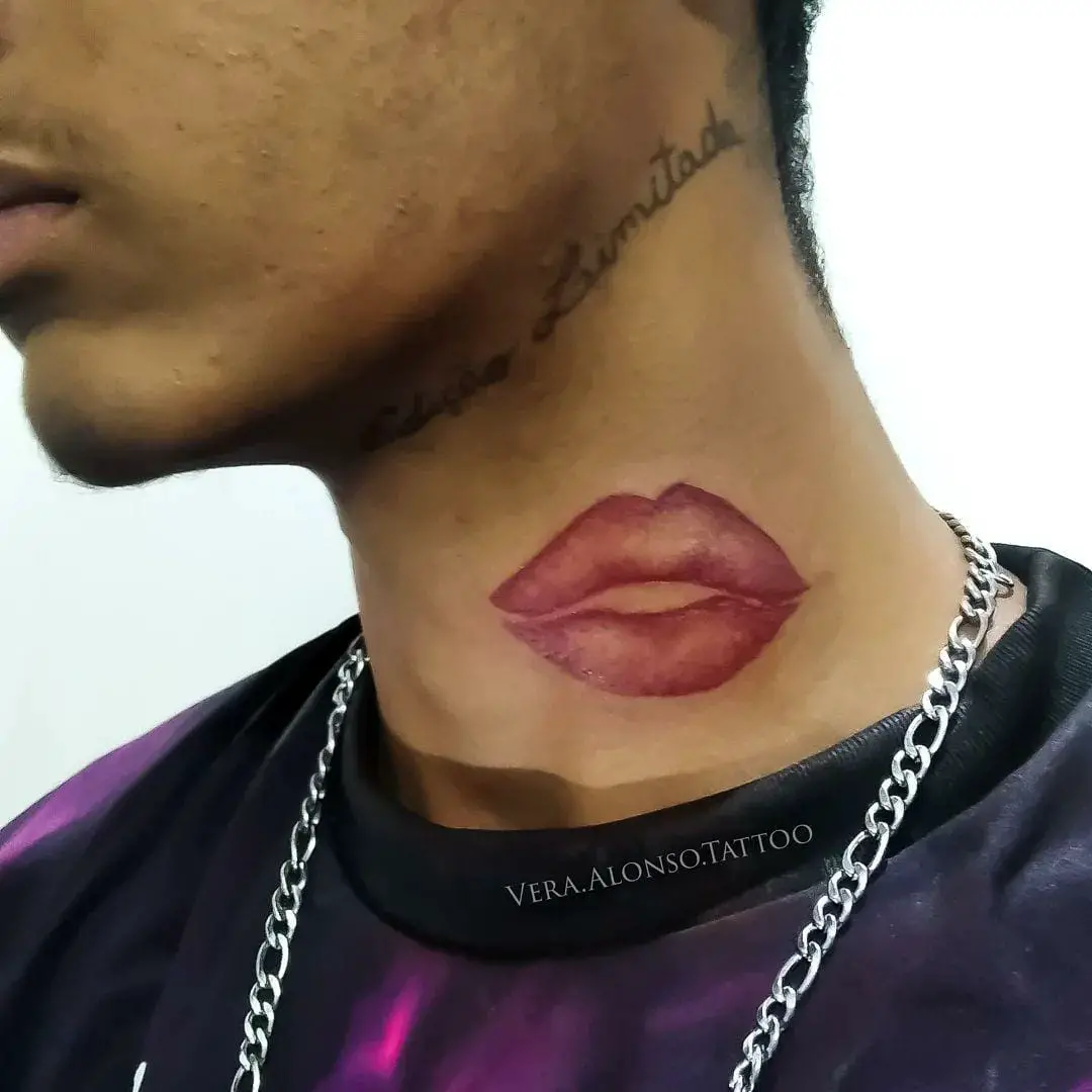 Kiss Tattoo on Neck 40 Excellent Ideas to get Inked