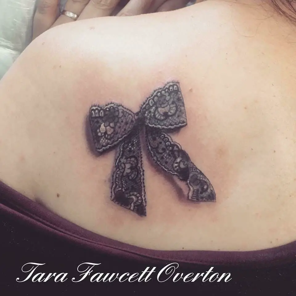 3D Lace Bow Tattoo
