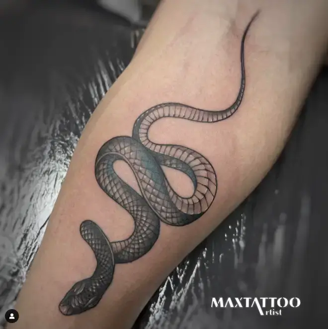 3D Realistic Wrist snake tattoos