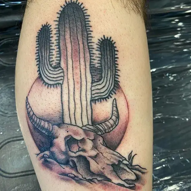 Antique Cactus Tattoo 