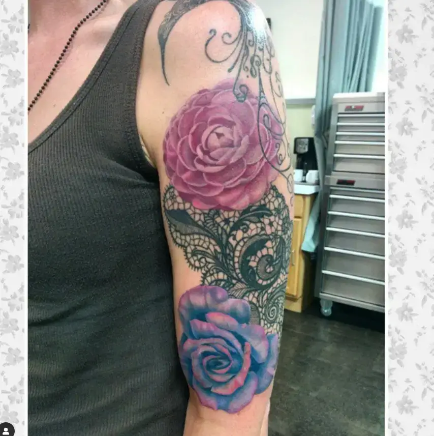 Beautiful Flower Lace Tattoo Design