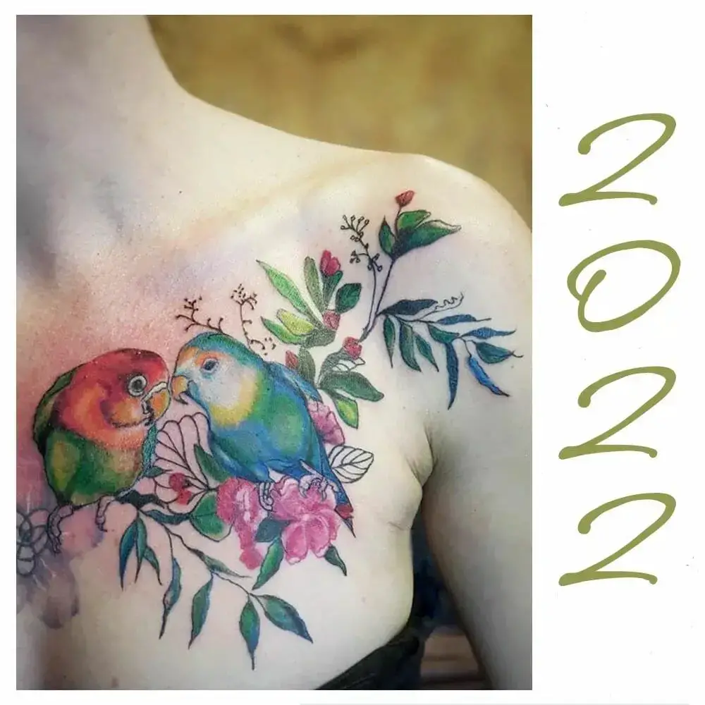 Beautiful love bird tattoo design
