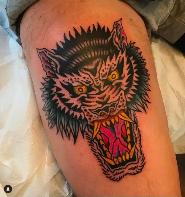 Big Wolf Mouth Tattoo