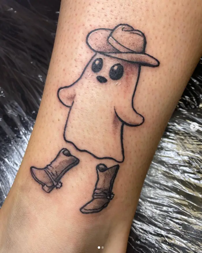 Black And Grey Ghost Tattoo