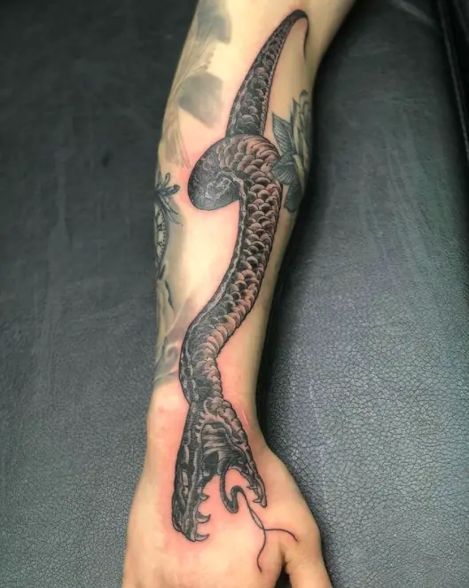Black Mamba Wrist snake tattoos