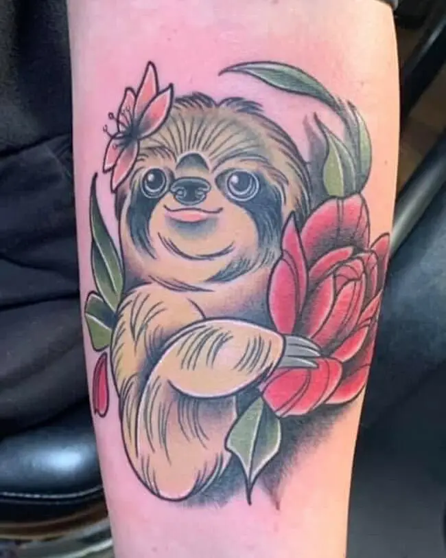 Bold sloth tattoo