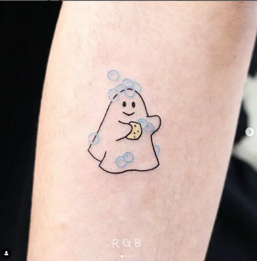 Bubble Ghost Design Tattoo