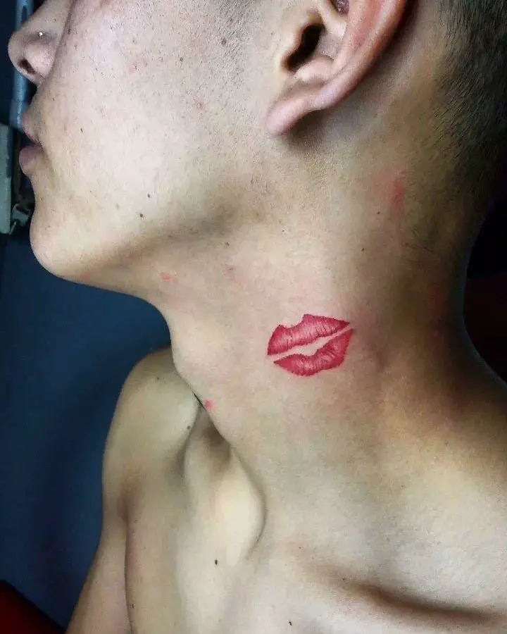 Colorful Kiss Tattoo
