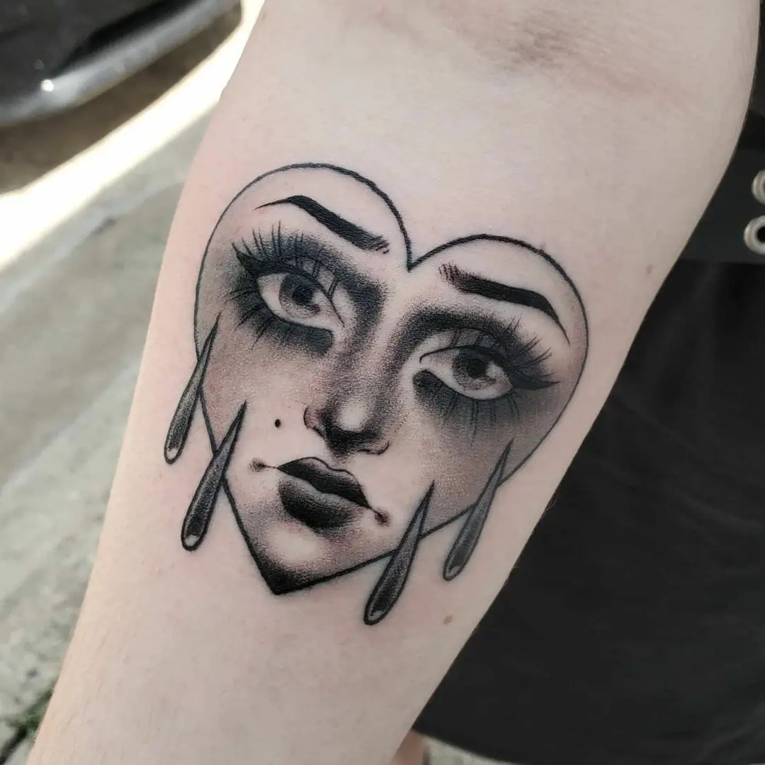 20+ Iconic Crying Heart Tattoo Designs That Portray The Broken Heart - Psycho Tats