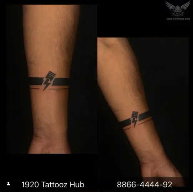 Flash of Piston Armband Tattoo