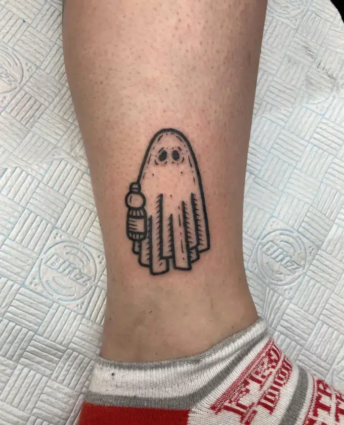 Ghost Tattoo On Ankle