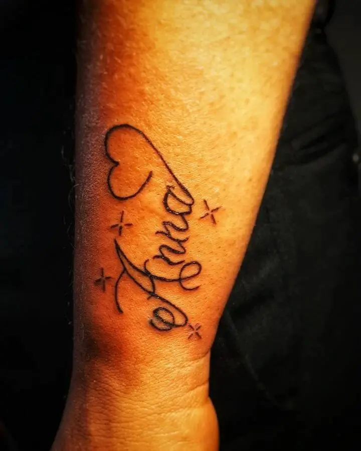 Inked Name Tattoo On Wrist