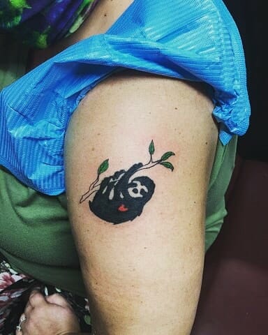 Pitch Black Sloth Tattoo