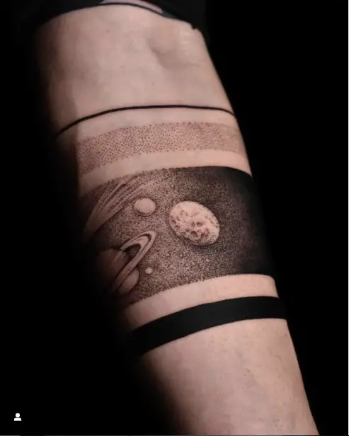 Planets in Armband Tattoo