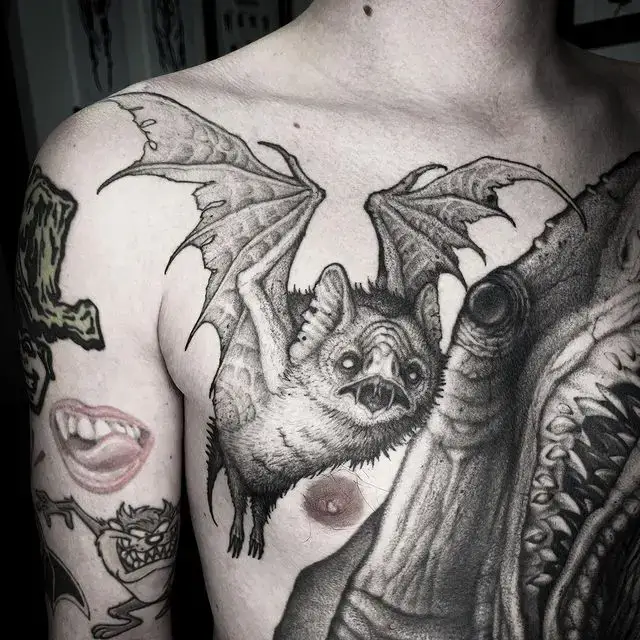 Realistic Bat Tattoo