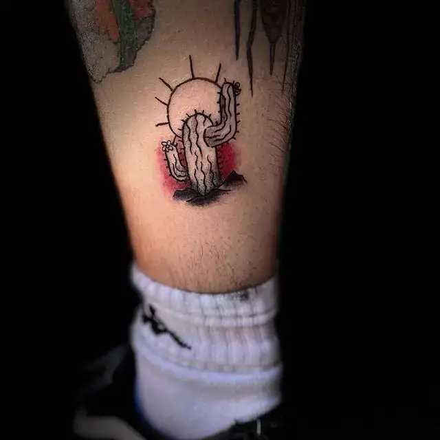 Red Cactus Tattoo