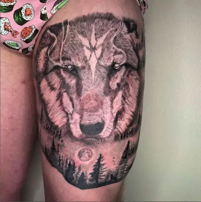 Sinister Wolf Tattoo