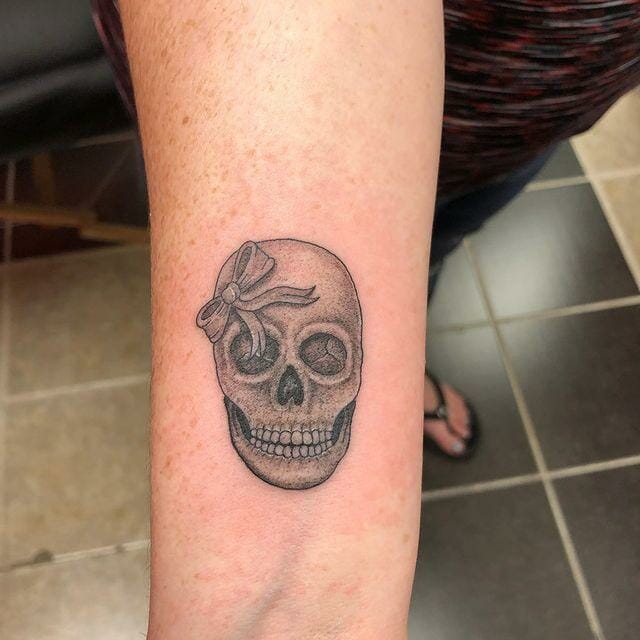 Skull Bow Tattoo