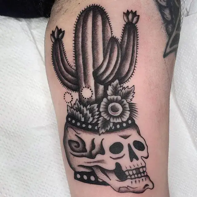 Skull and Cactus Tattoo