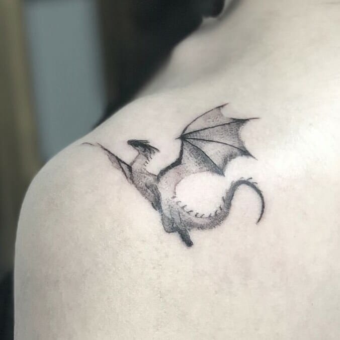 Small Black Dragon Tattoo Design