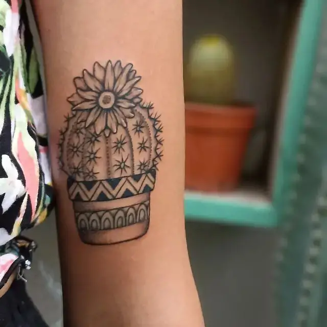 Small Cactus Tattoo Design