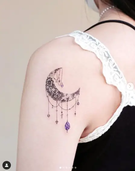 Small Moon Lace Tattoo