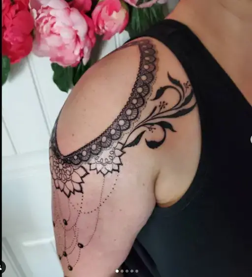 Sweet Lace Shoulder Tattoo