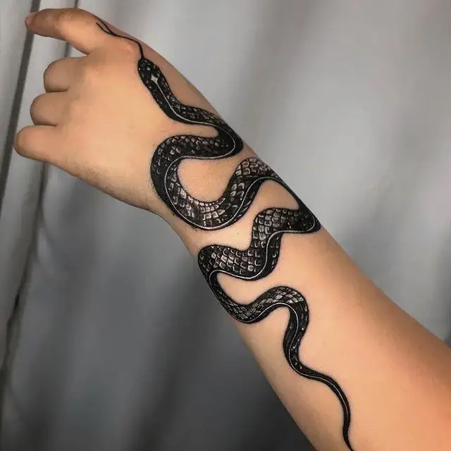 Wrist snake tattoos designs