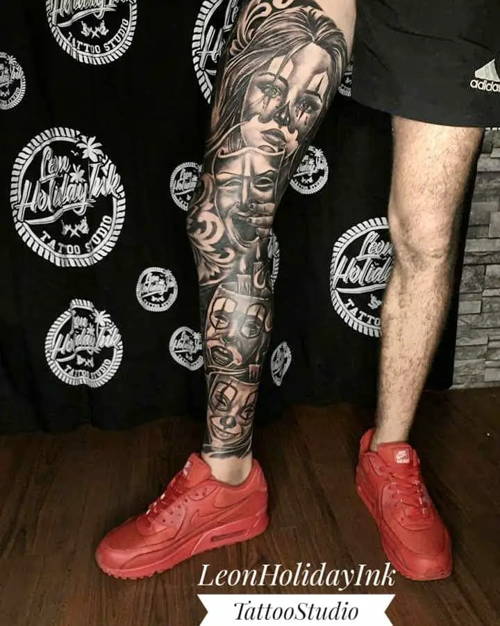 Tattoo on leg