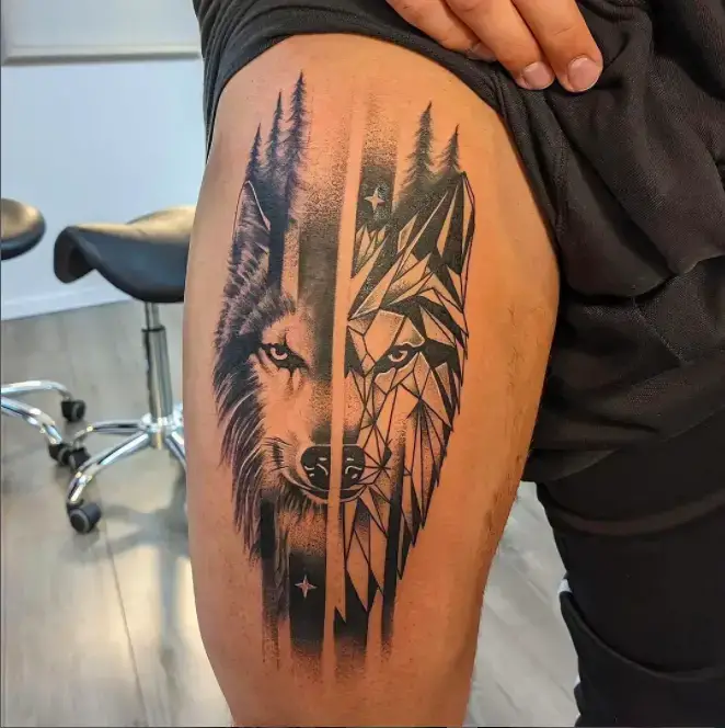 Transition Wolf Tattoo 