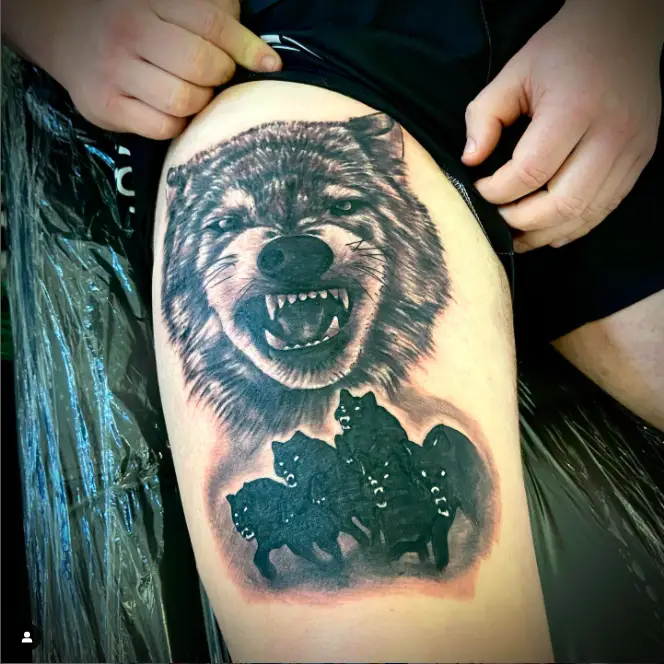 Wolf with Pack Tatto