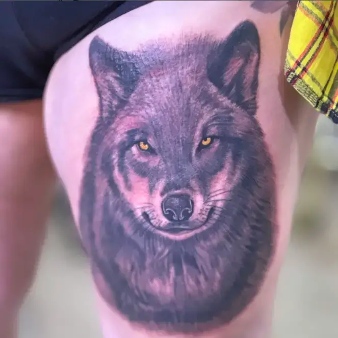 Wolf with Shining Eyes Tattoo