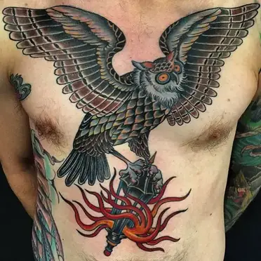 63 Amazing Owl Tattoos for Chest to Try Right Now